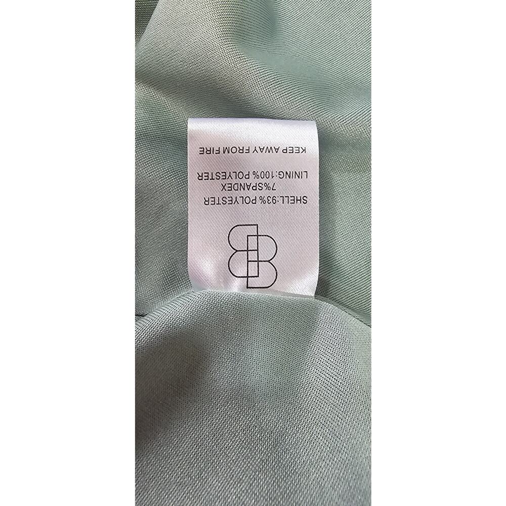 Baltic Born Satin Tie Front Midi Dress Sage Green Flutter Sleeve Size M - Picture 14 of 16
